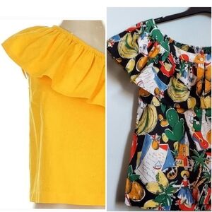 J. Crew 2-Piece Ruffle Top Bundle, 2-piece Tropical Top